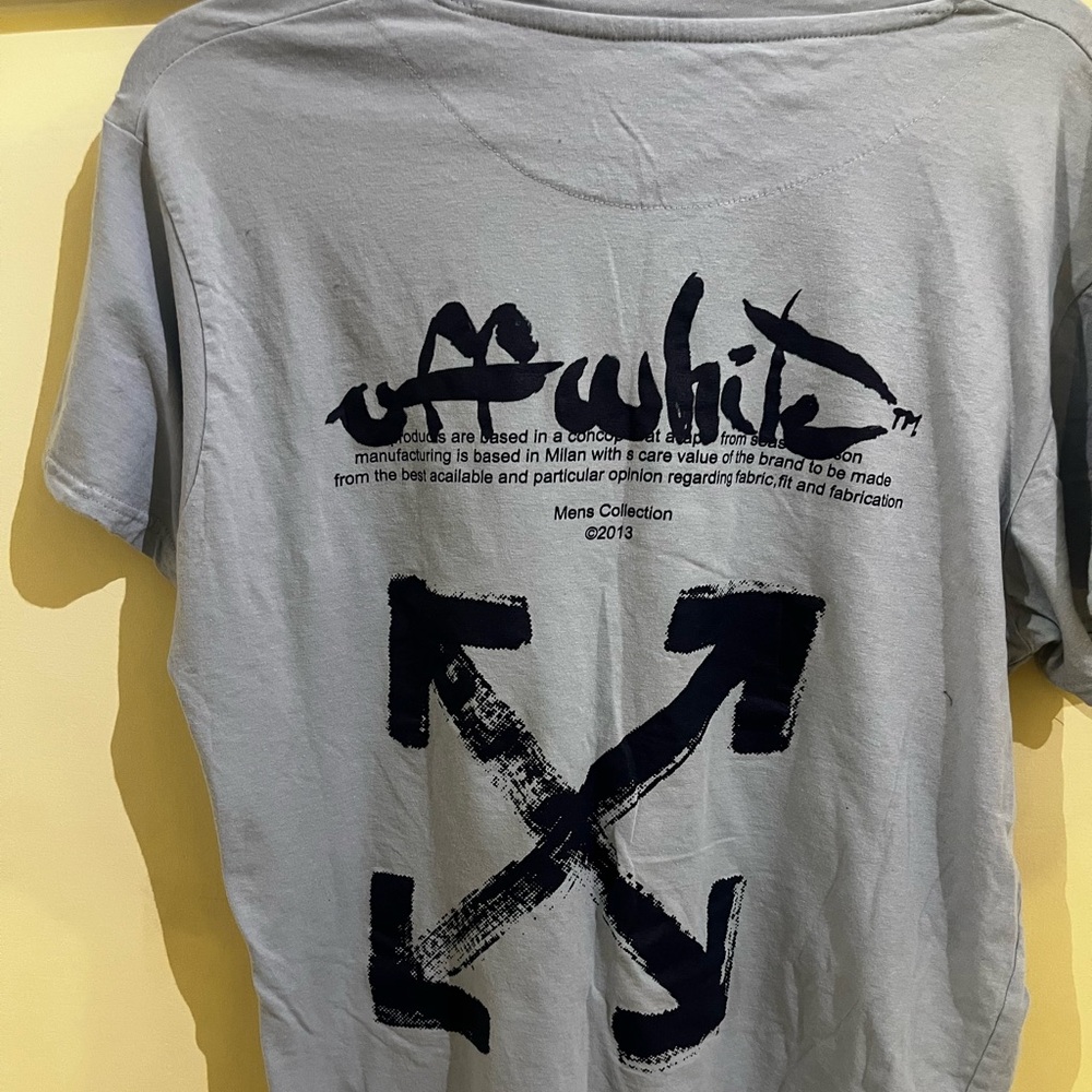 Off-White Light Blue Graphic Tee